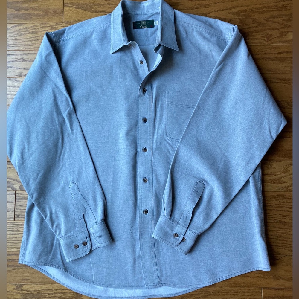 Men’s Gray Orvis Long Sleeve Button Up
